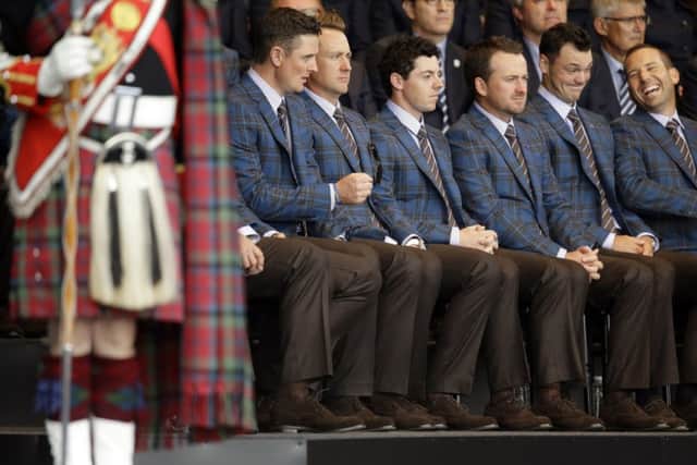 The European team enjoyed yesterdays opening ceremony at Gleneagles. Picture: AP