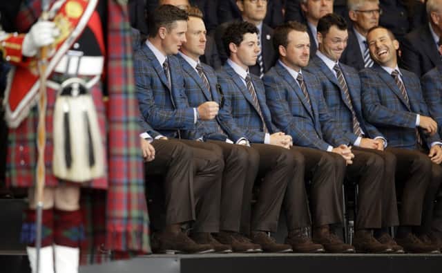 The European team enjoyed yesterdays opening ceremony at Gleneagles. Picture: AP