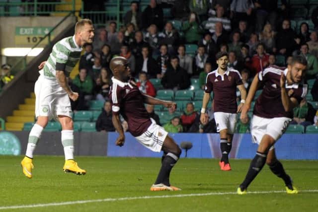 Opening goal for Celtic's John Guidetti. Picture: John Devlin