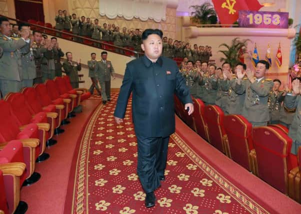 Kim Jong-un pictured at the People's Theatre in Pyongyang, in an undated photograph. Picture: AFP/Getty