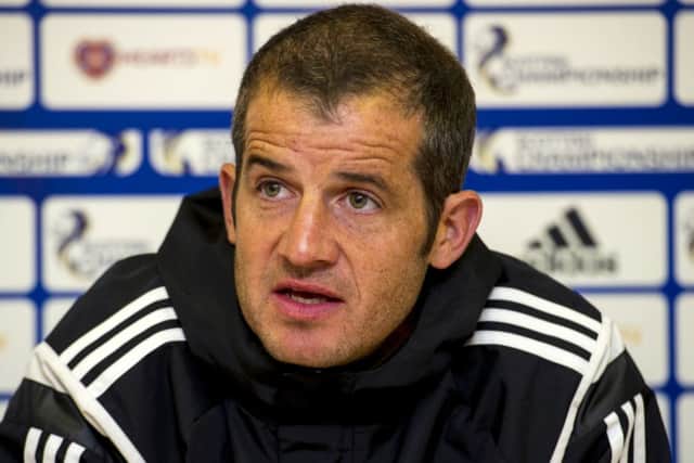 Hearts assistant coach Stevie Crawford speaks to the press ahead of his side's Scottish Championship fixture against Livingston. Picture: SNS