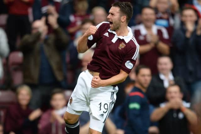 James Keatings celebrates after scoring the fourth goal. Picture: SNS