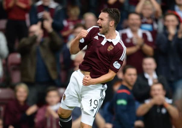 James Keatings celebrates after scoring the fourth goal. Picture: SNS
