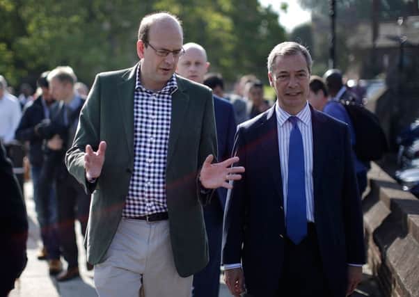 Mark Reckless walks with UKIP Leader Nigel Farage. Picture: Getty
