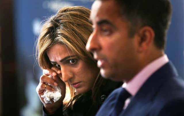 Jasmine Rana, the daughter of Mohammad Asghar, at a press conference in Glasgow. Picture: PA
