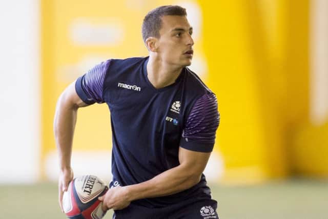 Damien Hoyland in training at Ravenscraig ahead of the Gold Coast 7s. Picture: Craig Williamson/SNS/SRU