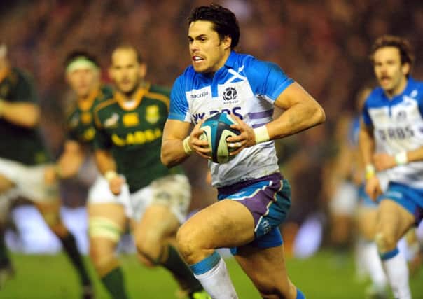 Sean Maitland in action for Scotland.  Picture: Ian Rutherford