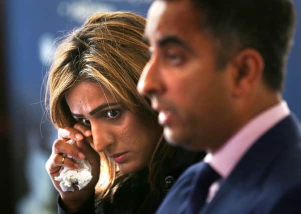 Jasmine Rana the daughter of Mohammad Asghar, who was shot in a Pakistan prison, at a press conference in Glasgow. Picture: PA