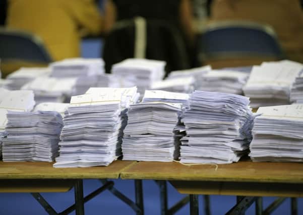 Ballot papers waiting to be counted. Picture: John Devlin