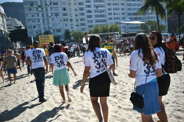 Pentecostalists on Rios Copacabana beach. A fifth of Brazils 135 million voters subscribe to Pentecostal churches. Picture: Getty