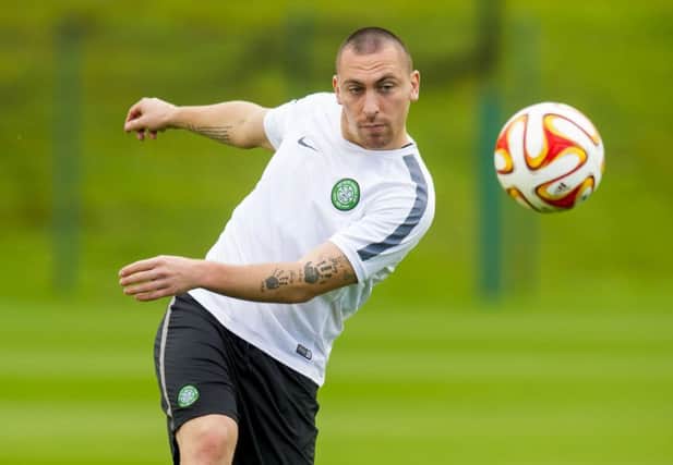 Scott Brown was keeping his eye firmly on the ball at training at Lennoxtown yesterday. Picture: SNS