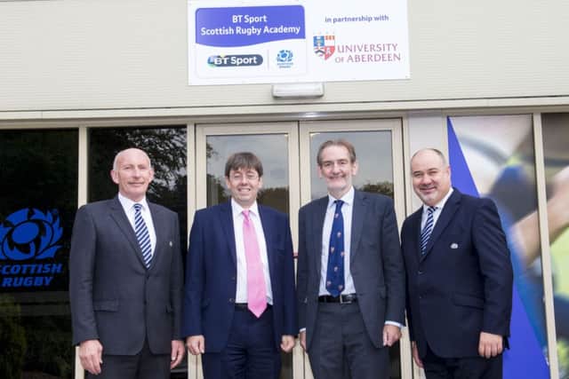 SRU chief executive Mark Dodson, right, was in Aberdeen yesterday to launch the first of four academies. PicturE: SNS/SRU