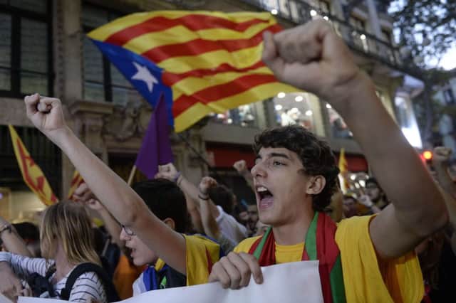 Students protest the constitutional court ruling stopping Catalonia from holding an independence referendum. Picture: Getty