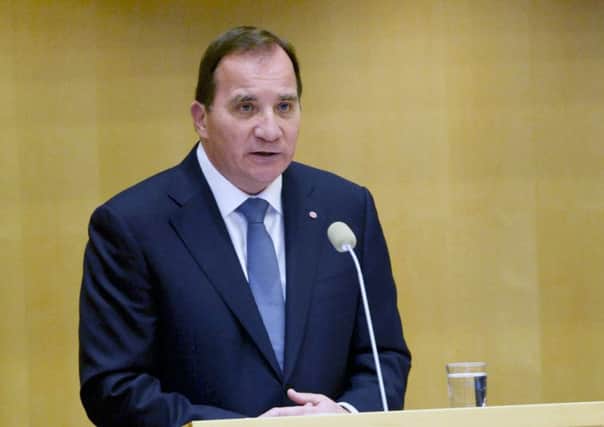 Social Democrat party leader Stefan Lofven made the announcement on Friday. Picture: Getty