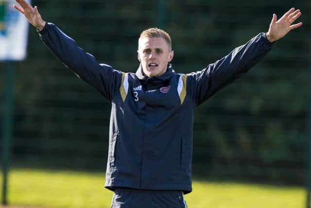 Kevin McHattie trains yesterday, eager to get to grips with the Palmerston Park pitch today. Picture: SNS