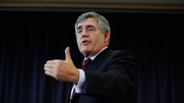 Gordon Brown gives a speech in Fife during the Scottish independence referendum campaign. Picture: TSPL