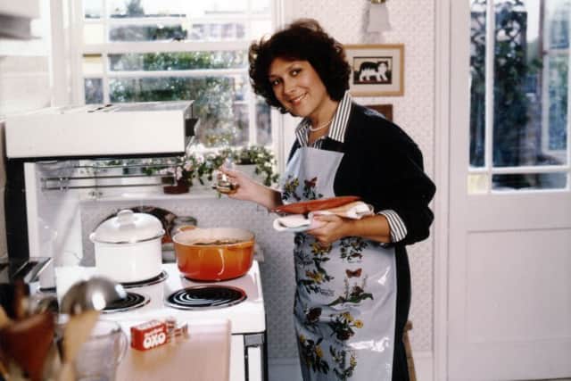 A scene during rehearsal for an Oxo TV advertisment which was screened in 1987.