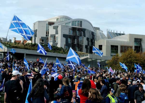 Despite defeat in the referendum enthusiastic Yes supporters gathered at Holyrood last weekend. Photograph: Lisa Ferguson