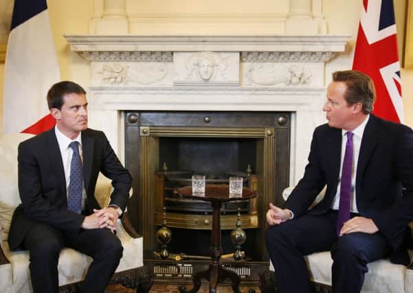 French Prime Minister Manuel Valls meets with Prime Minister David Cameron at 10 Downing Street to discuss measures to tackle IS. Picture: PA