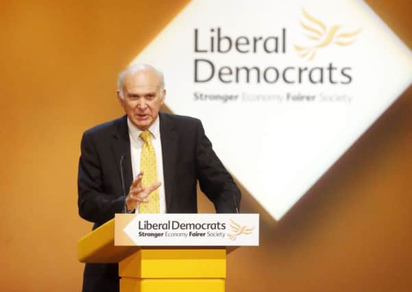 Mr Cable stated that the Lib Dems should be pro-worker as well as pro-business as the cabinet minister made a clear pitch to the left. Picture: PA