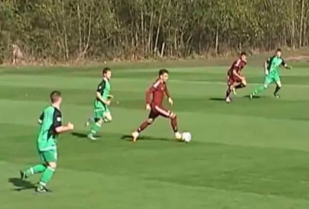Russia Under-19s on the attack against Cheadle Town in the astonishing match. Picture: YouTube