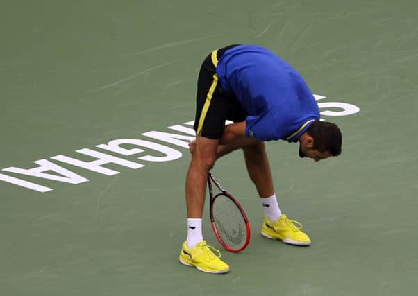 Marin Cilic suffered a surprise first-round defeat to fellow Croatian Ivo Karlovic in Shanghai. Picture: Getty