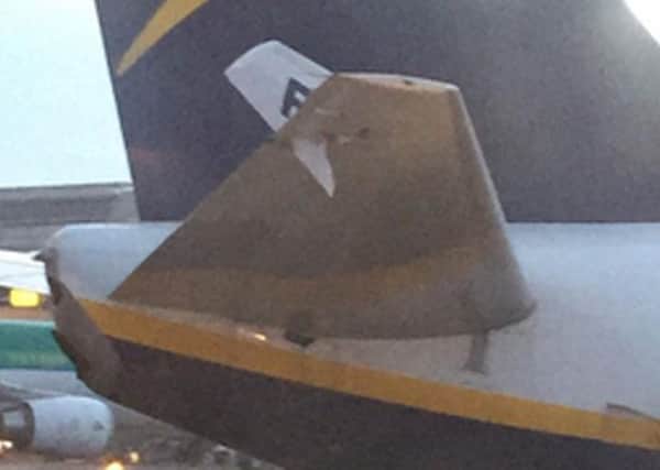The plane received minor damage in the incident. Picture: @EmzCarr