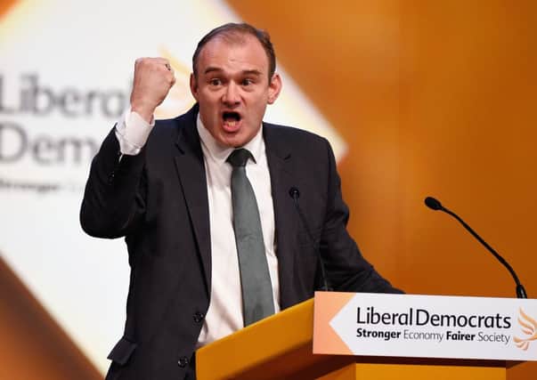 Energy Secretary Ed Davey addresses the Liberal Democrat Autumn conference in Glasgow. Picture: Getty