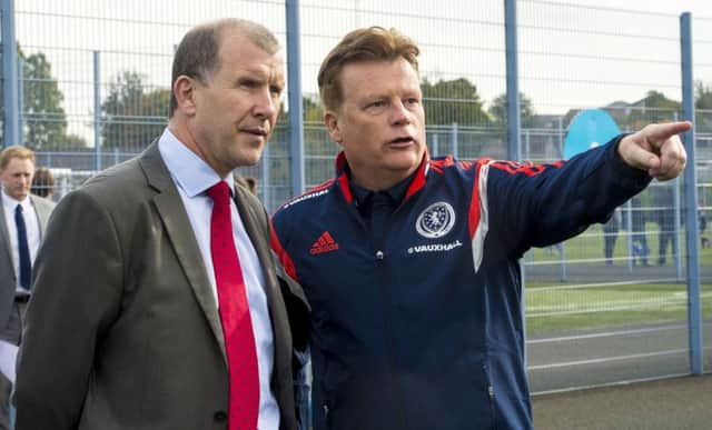 Mark Wotte, right, and SFA Chief Executive Stewart Regan yesterday. Picture: SNS