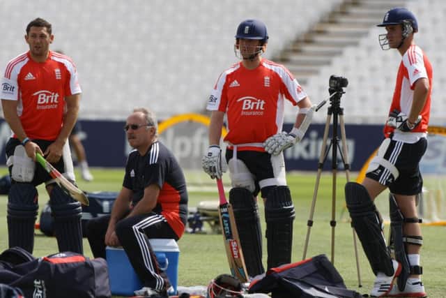 Stuart Broad (right) and Tim Bresnan (far left). Picture: PA