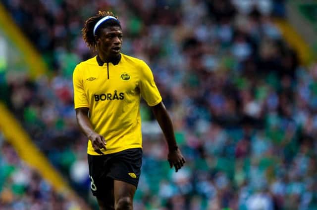 Mo Bangura pictured playing for Elfsborg at Parkhead. Picture: SNS