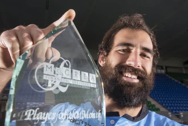 Josh Strauss won Glasgows McCrea Financial Services Player of the Month award. Picture: Jeff Holmes