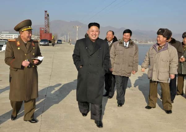 North Korean leader Kim Jong-Un inspecting the aquatic products refrigerating facilities in January. Picture: AFP/Getty