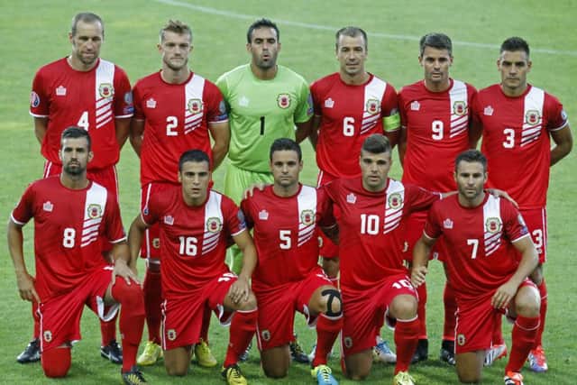 Gibraltar line up ahead of their Group D opener against Poland. Picture: Getty