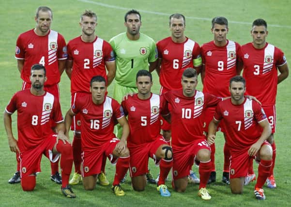 Gibraltar line up ahead of their Group D opener against Poland. Picture: Getty