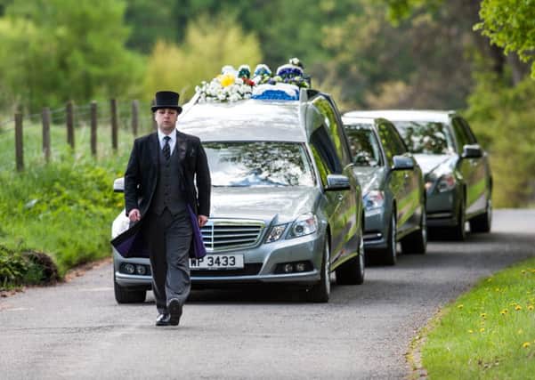 A funeral for a Scottish soldier killed in Afghanistan takes place. Picture: Ian Georgeson