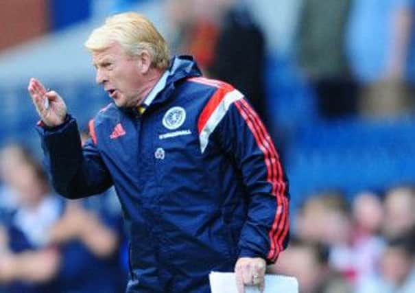 Scotland manager Gordon Strachan gives instructions to his charges from the touchline. Picture: Ian Rutherford