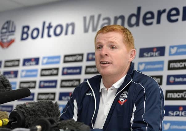 Neil Lennon speaks during a press conference where he was unveiled as the new Bolton Wanderers manager. Picture: Getty