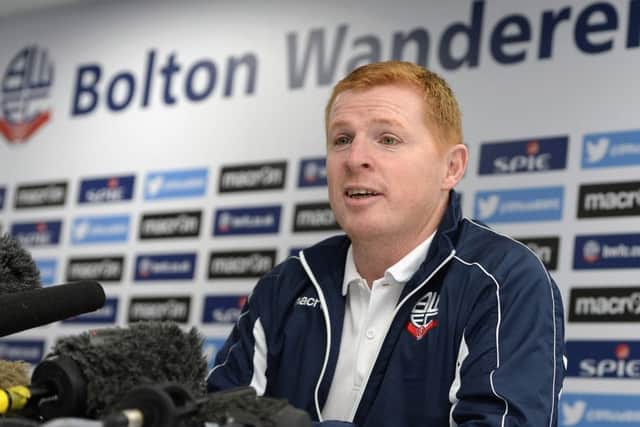 Neil Lennon speaks during a press conference where he was unveiled as the new Bolton Wanderers manager. Picture: Getty