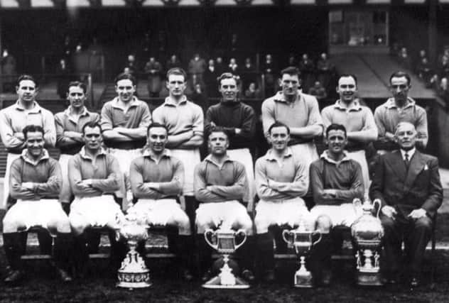 Bill Struth, front row far right, pictured with a Rangers team in the late 1940s. Picture: Contributed
