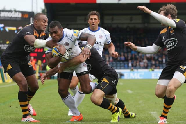 Bath winger Semesa Rokodugini, driving forward against Wasps last Sunday, has been in great form this season. Picture: Getty