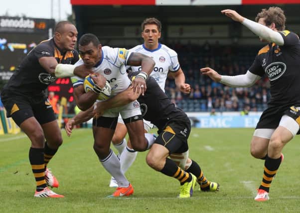 Bath winger Semesa Rokodugini, driving forward against Wasps last Sunday, has been in great form this season. Picture: Getty