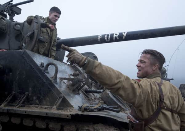 Left to right: Norman (Logan Lerman) and Wardaddy (Brad Pitt) in Fury. Picture: Contributed
