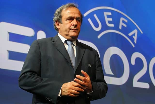 Michel Platini fears drones could be used to drop bombs on football pitches. Picture: PA