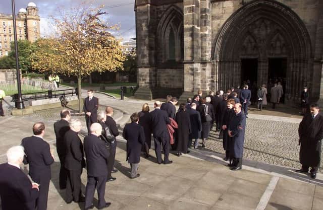 On this day in 2000, the funeral of Donald Dewar, Scotlands first minister, was held at a packed Glasgow Cathedral. Picture: Reuters