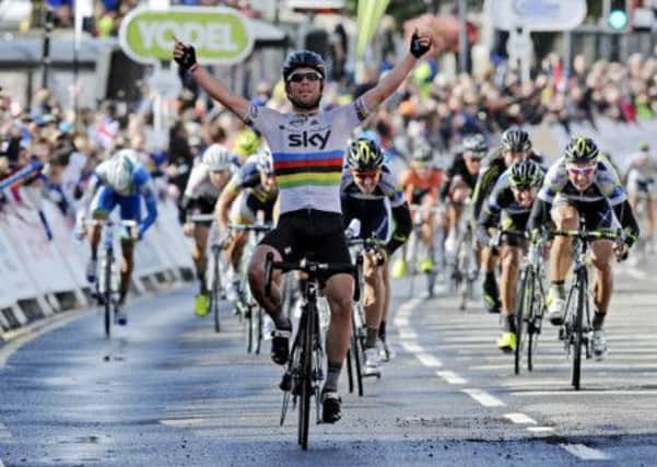 Mark Cavendish wins during a previous Tour of Britain leg between Jedburgh and Dumfries. Picture: Phil Wilkinson