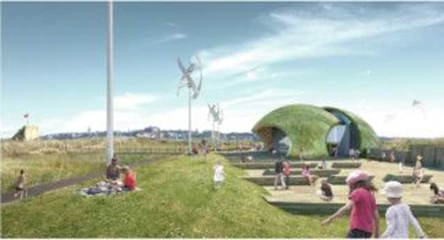 An artists impression of the proposed visitors centre at the West Sands, St Andrews