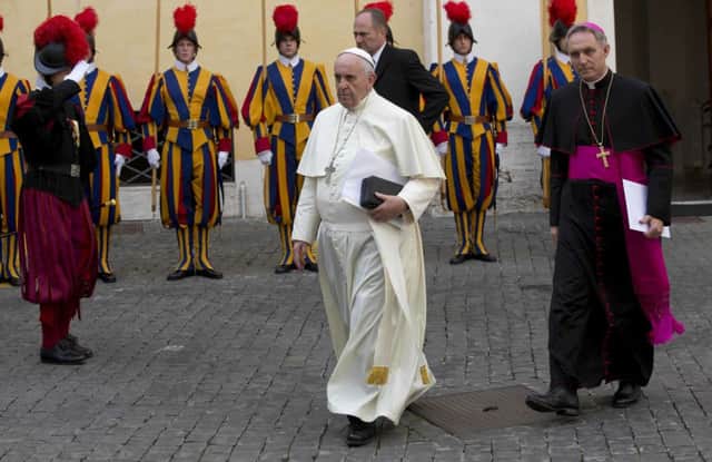 Pope Francis in the Vatican yesterday. Picture: Getty