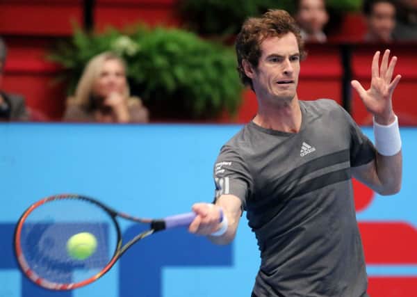 Andy Murray returns the ball to David Ferrer of Spain during their final match at the Erste Bank Open. Picture: AP