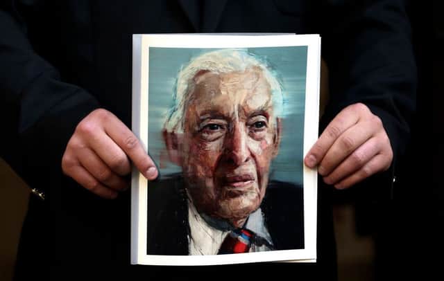 The order of service bearing a portrait of Northern Irelands fiery former First Minister. Picture: AFP